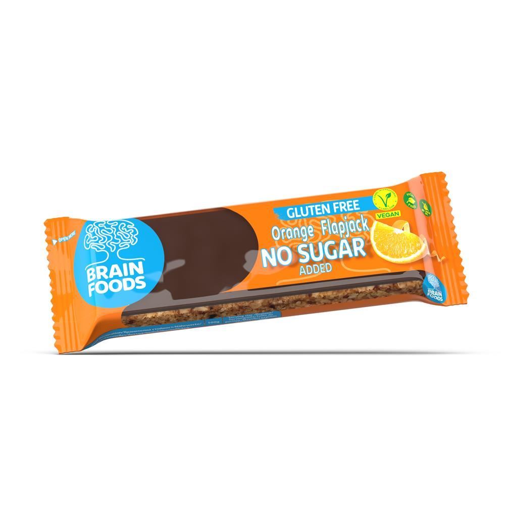 Brain Foods Orange Flapjack 70g - 12 Pack
