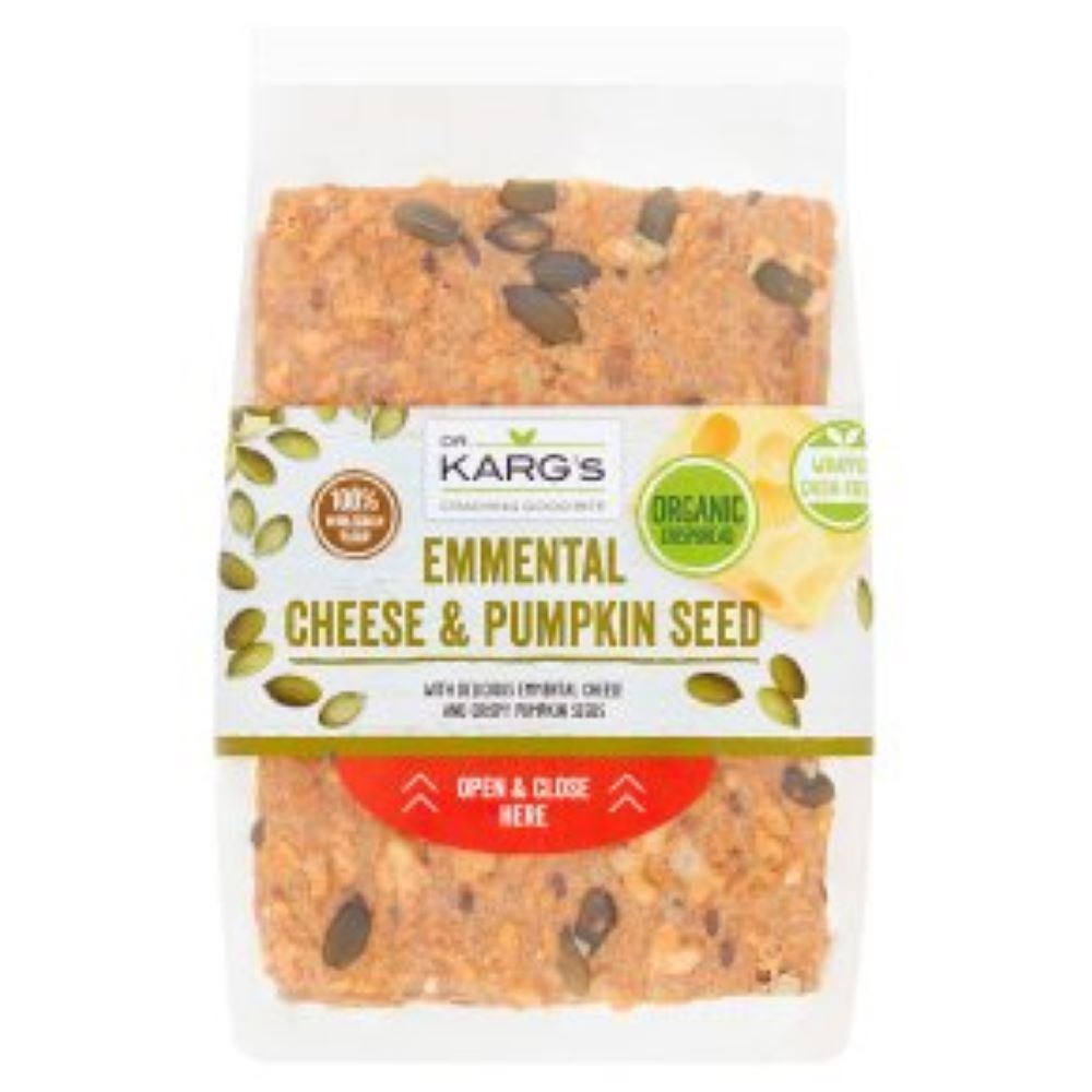 Dr Karg Organic Emmental Cheese & Pumpkin Seed Crispbread 200g - 8 Pack