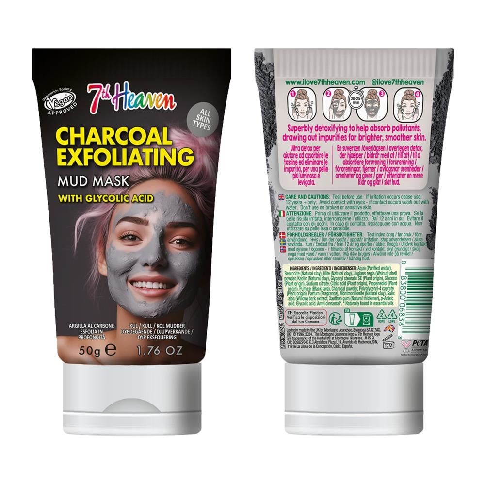 7th Heaven 7H Heaven Charcoal Mud w/ Glycolic Acid 50ml Tube