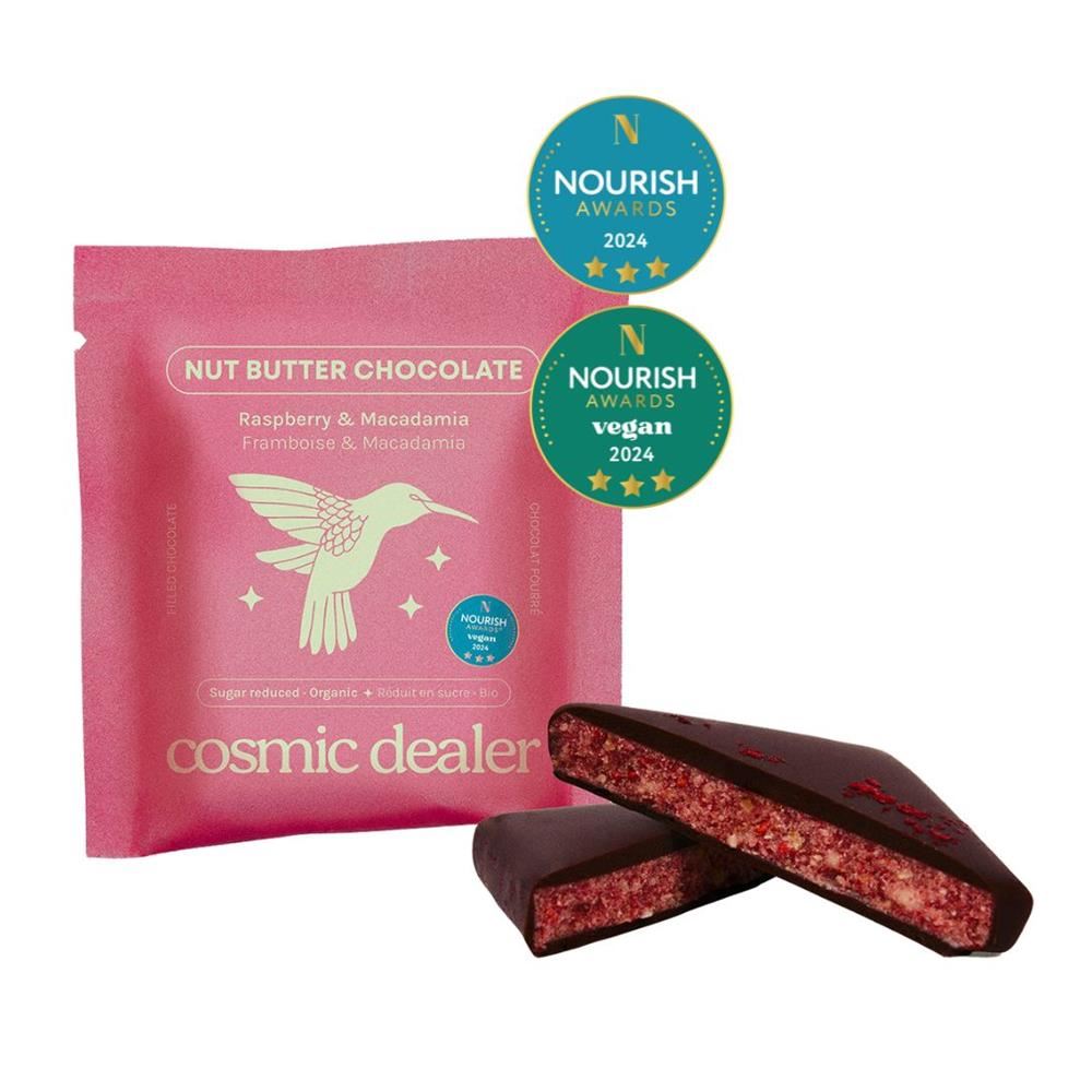 Cosmic Dealer Nut Butter Choc Raspberry Bite Organic Sugar Reduced 20g - 16 Pack