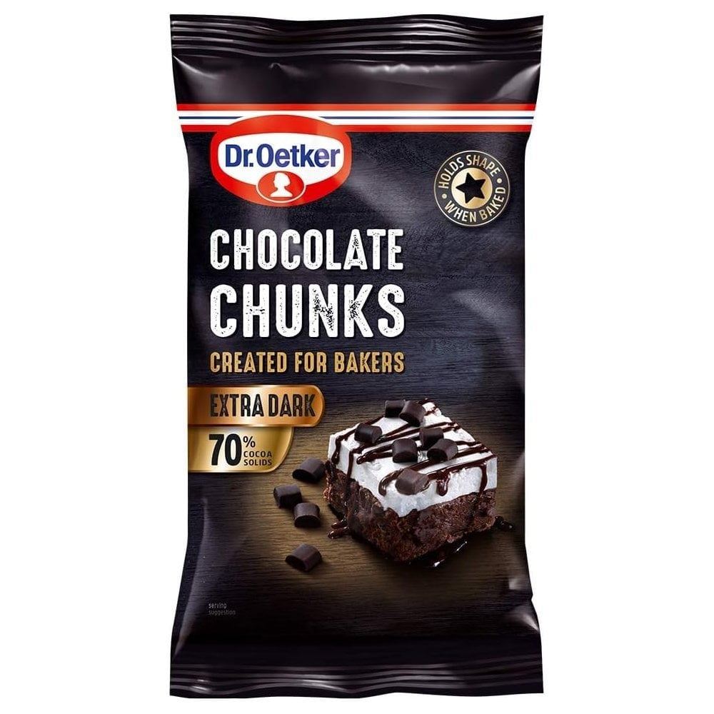 Dr. Oetker Extra Dark Chocolate Chunks 100g - Pack of 9