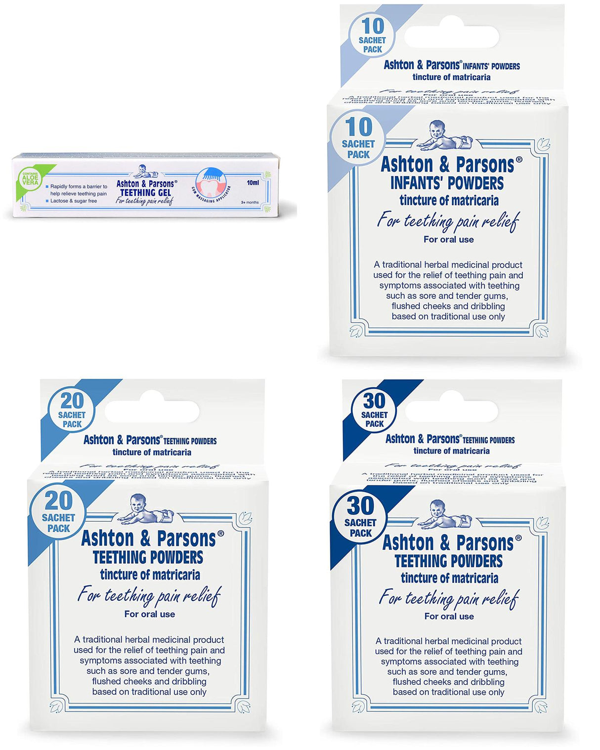 ‎Ashton & Parsons Teething Powders and Gels - All Sizes
