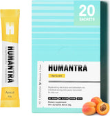 Humantra Electrolyte Powder Apricot 20 Sachets - Hydration Drink Mix with 6 Electrolytes, Vegan, Sugar Free, Gluten Free