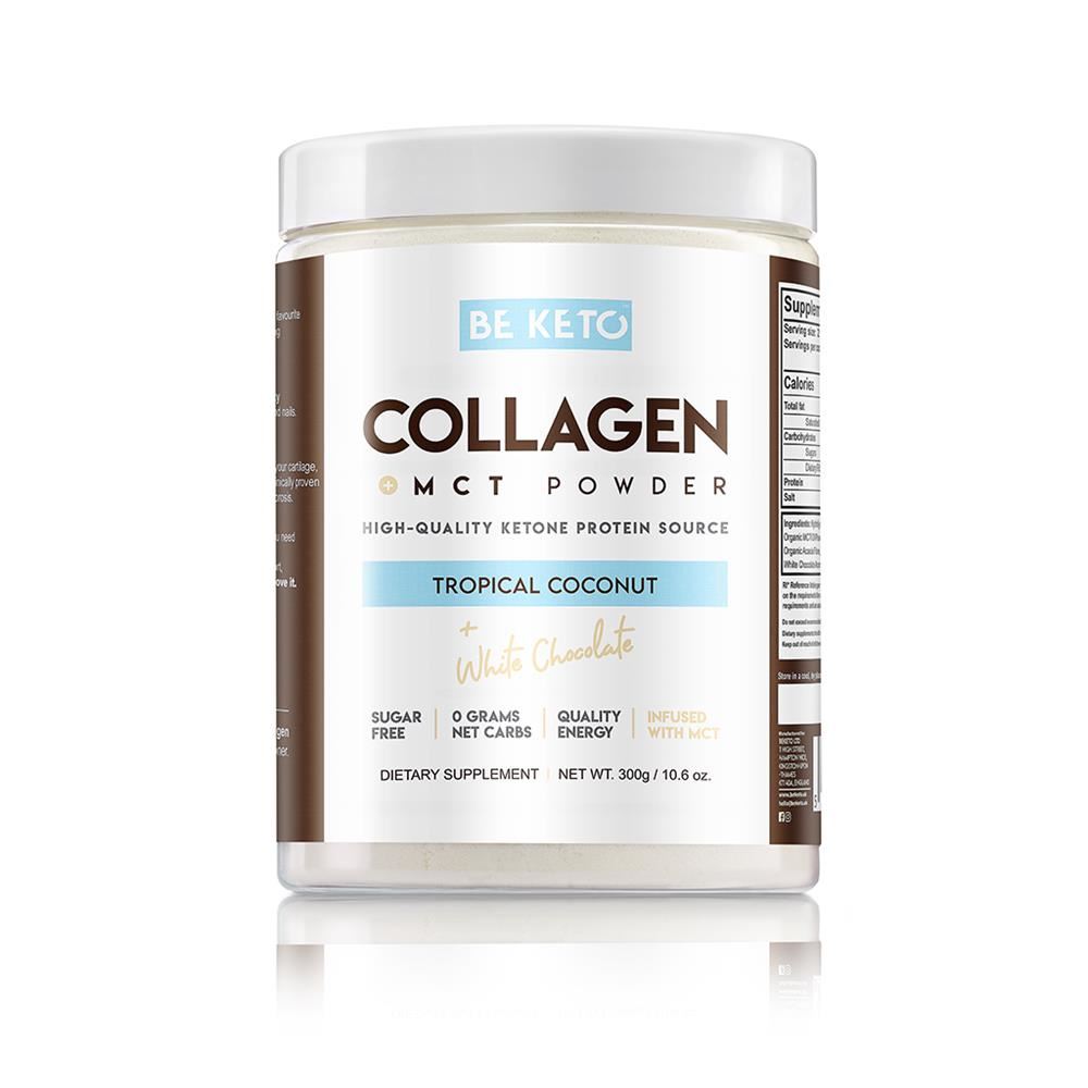 BeKeto Keto Collagen + MCT Oil Coconut White Chocolate 300g