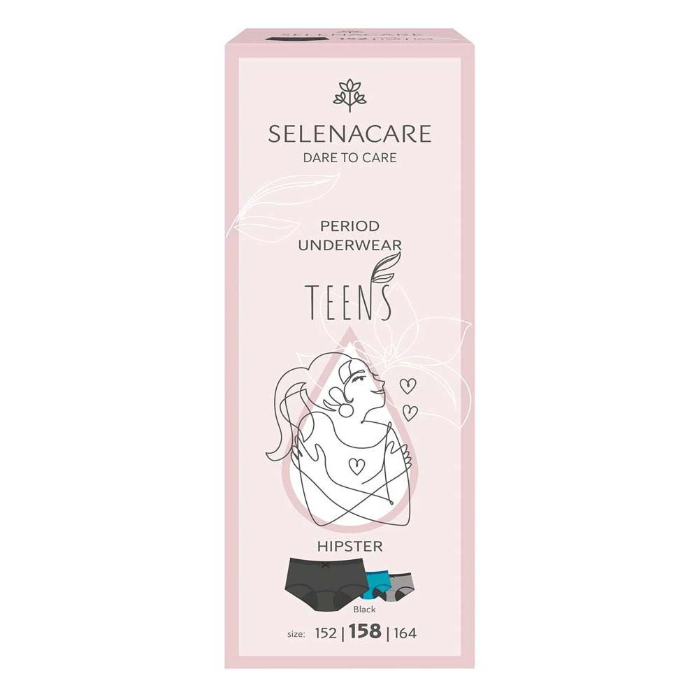 Selenacare TEENS period panties Hipster Black Size 158