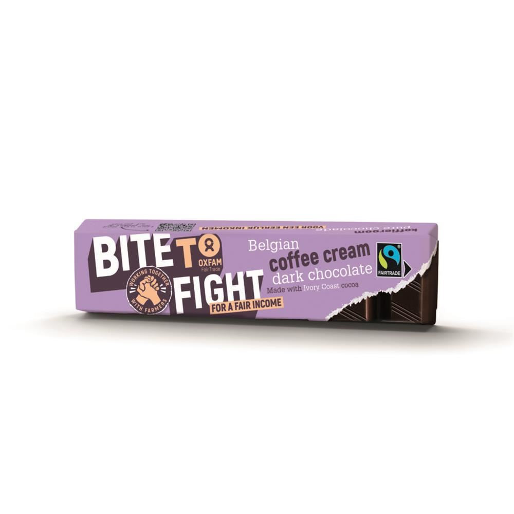 Oxfam Fair Trade BITE TO FIGHT Dark Chocolate Coffee Cream 45g - 35 Pack