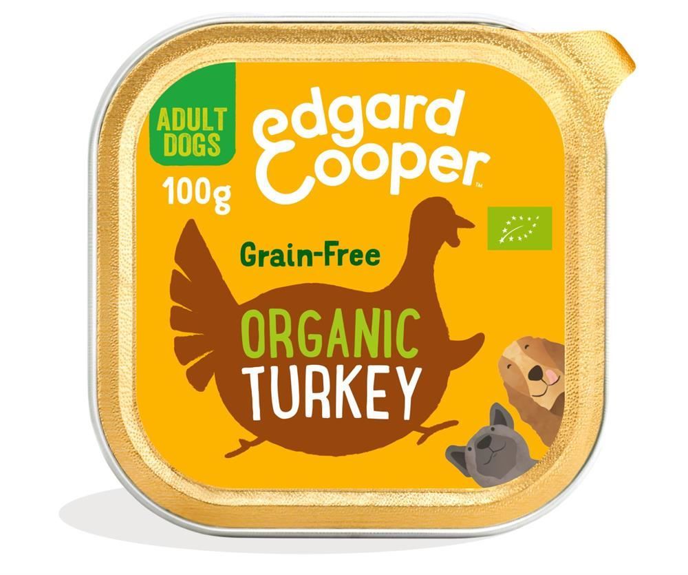 Edgard Cooper Organic Turkey Coconut Chia Seeds Tray for Dogs 100g - 17 Pack