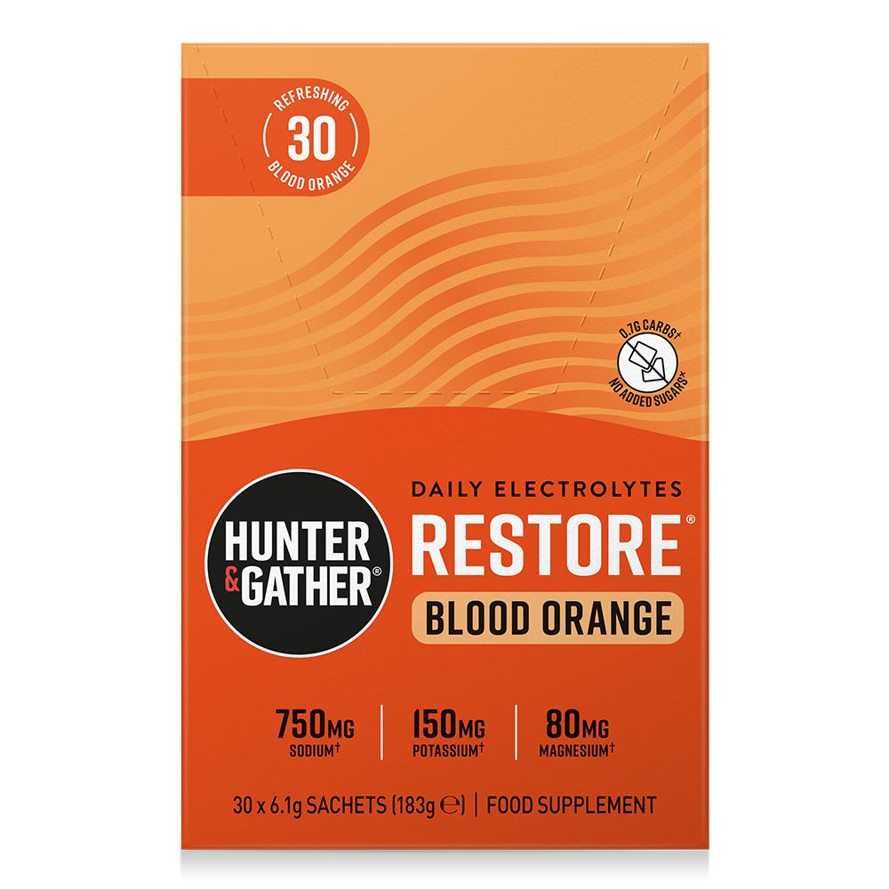 Hunter and Gather Restore Hydration Electrolytes Blood Orange 30 x 61g