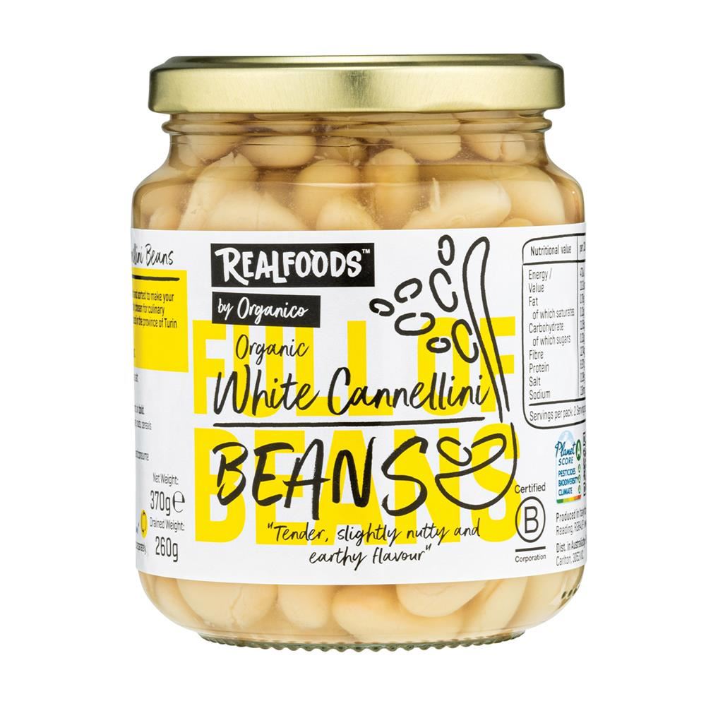 Realfoods by Organico Organic White Cannellini Beans in Water 370g