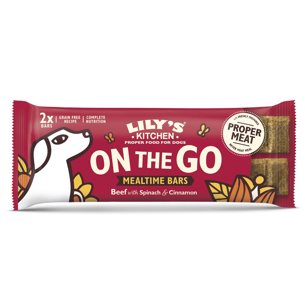 Lilys Kitchen Beef On the Go Bars for Dogs 2pk 40g