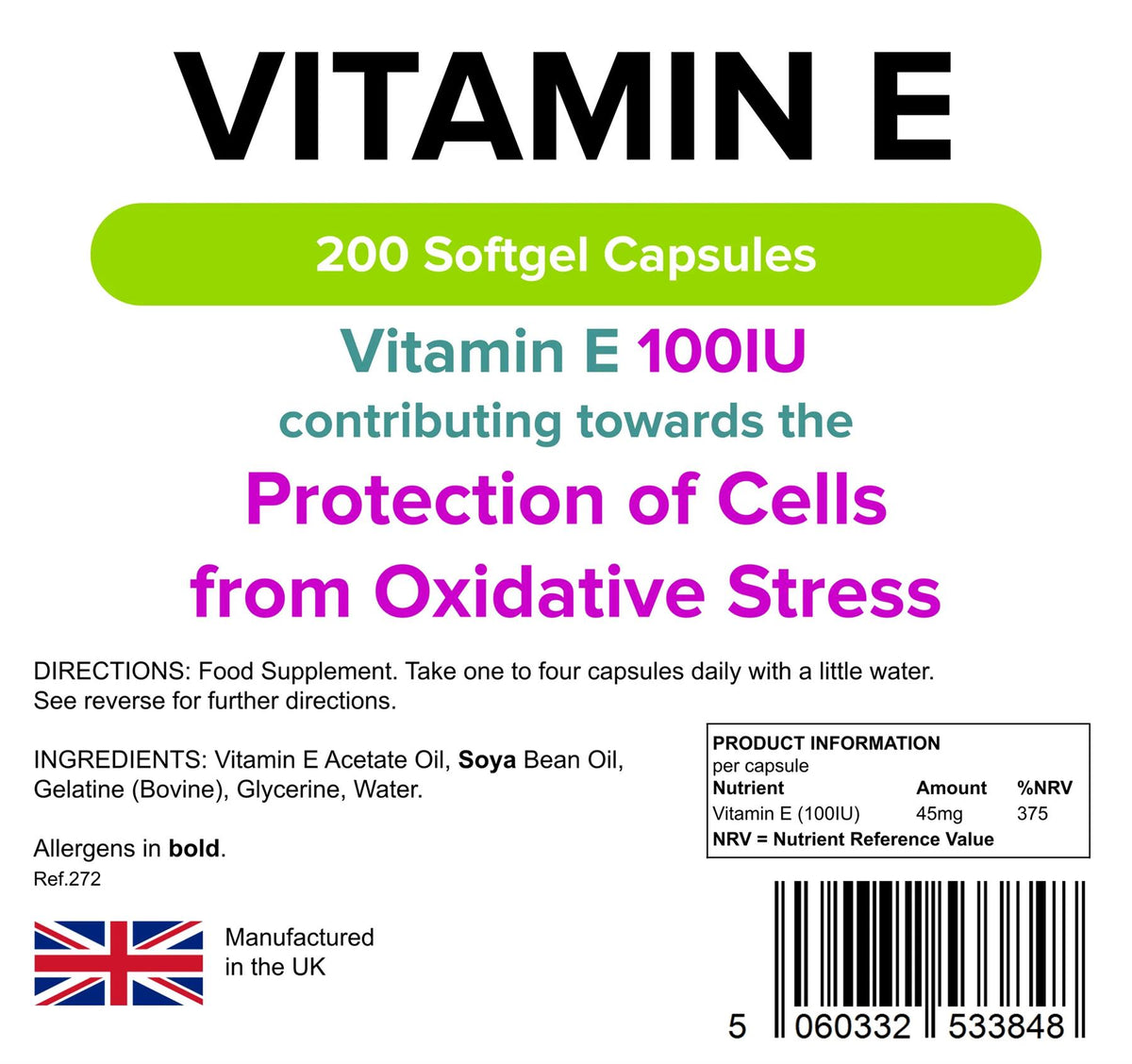 Lindens Vitamin E 100IU - 200 Capsules - image 2