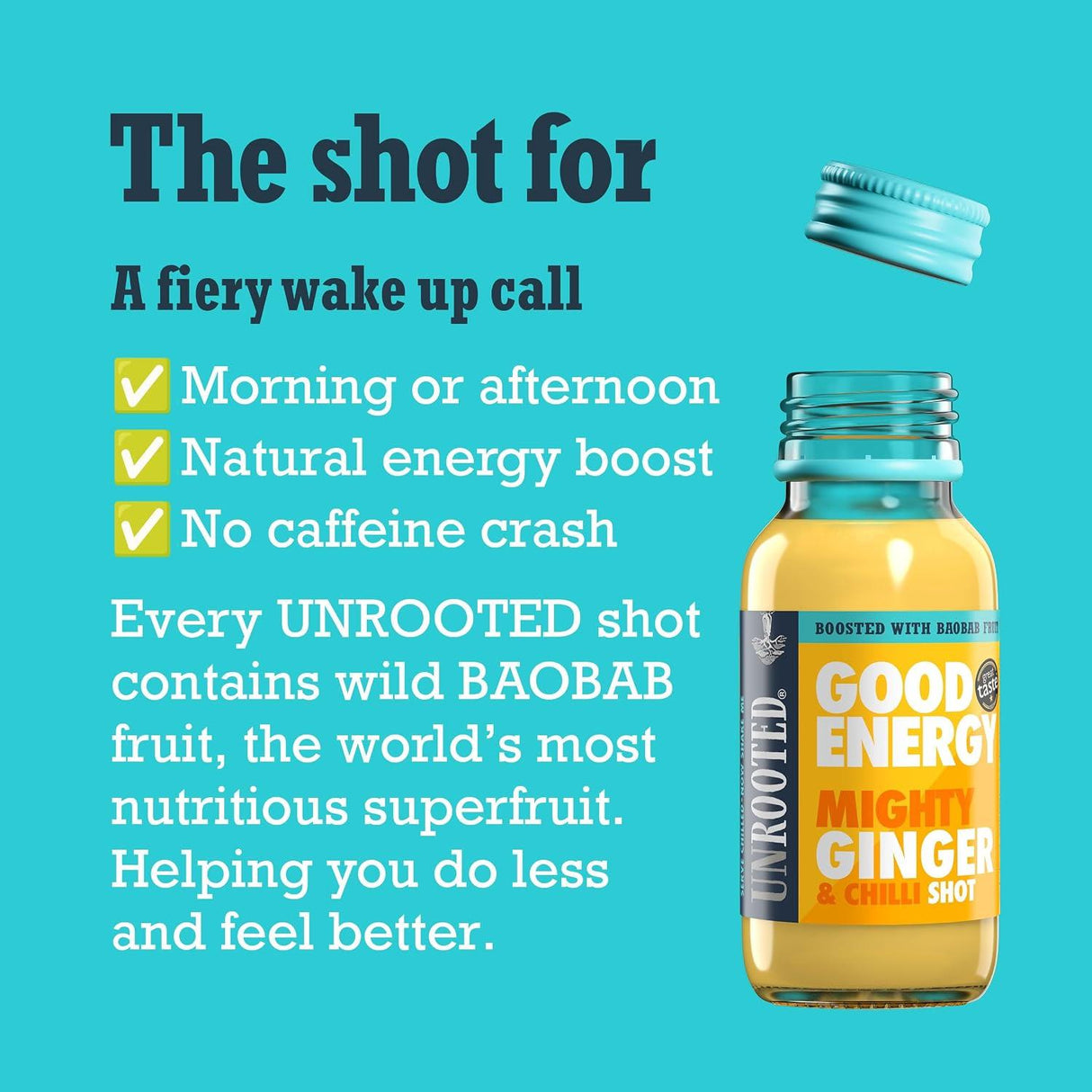 Unrooted Mighty Ginger Shot ginger & turmeric wake-up shot 60ml x 12