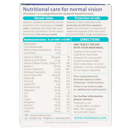 Vitabiotics Visionace Original - 30 Tablets