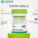 Lindens Garlic 6000mg - 120 Odourless Capsules (Super Garlic) - image 3