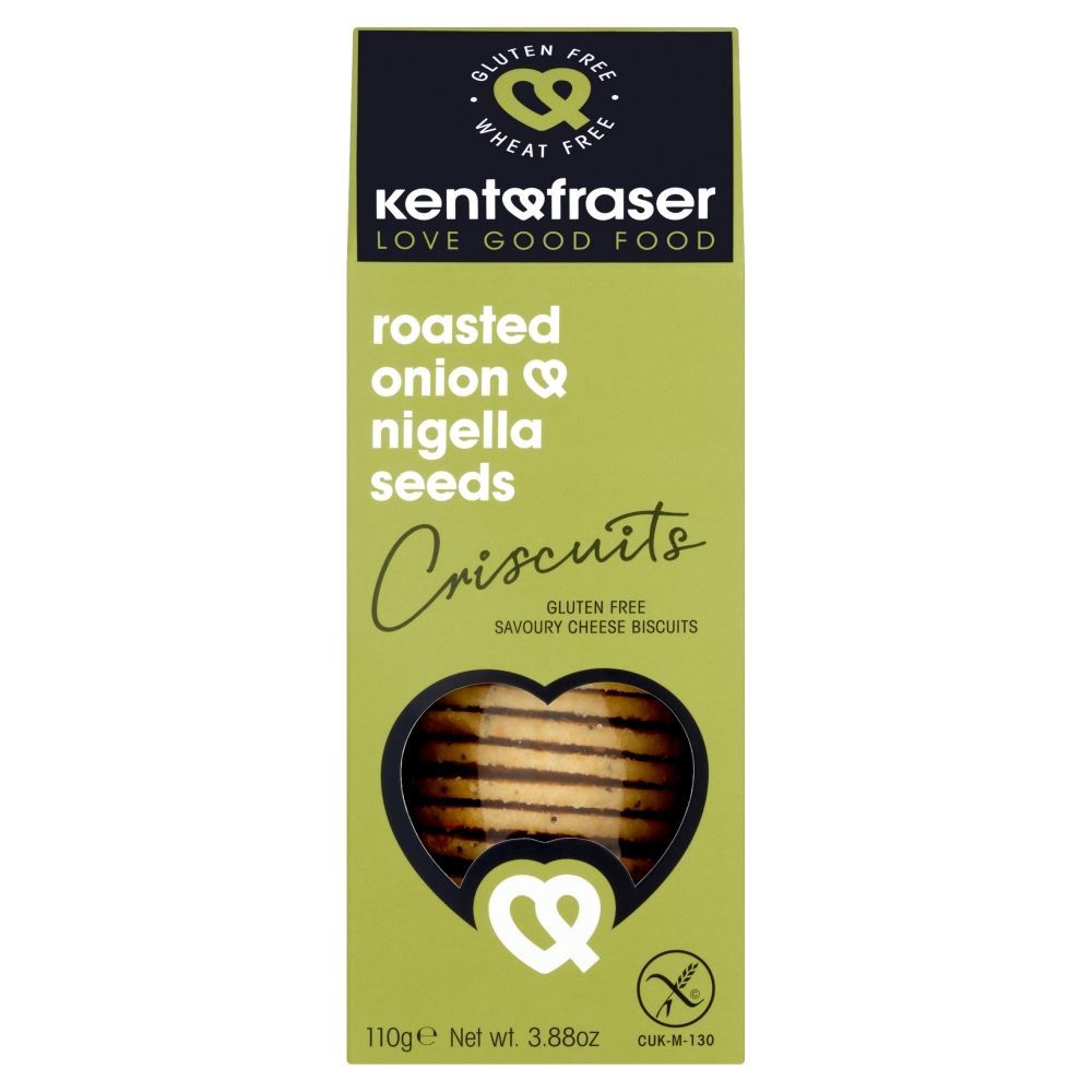 Kent Fraser Gluten-Free Roasted Onion Nigella Seed Cheese Wafer 110g - 6 Pack