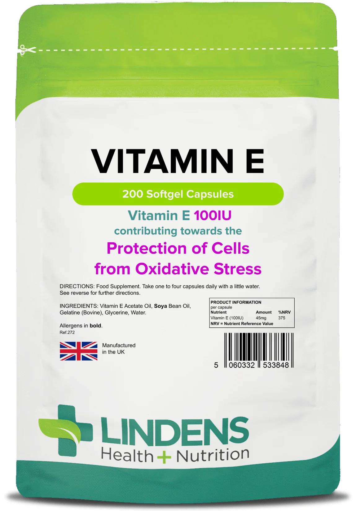 Lindens Vitamin E 100IU - 200 Capsules