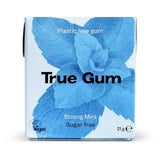 True Gum Plastic Free Vegan Sugar Free Chewing Gum Strong Mint 21g - 24 Pack