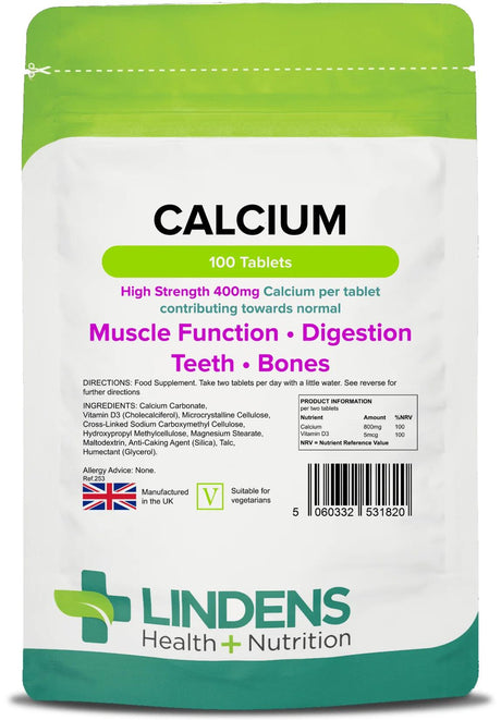 Lindens Calcium 400mg - 100 Tablets