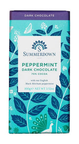 Summerdown Peppermint Dark Chocolate Bar 100g - 12 Pack