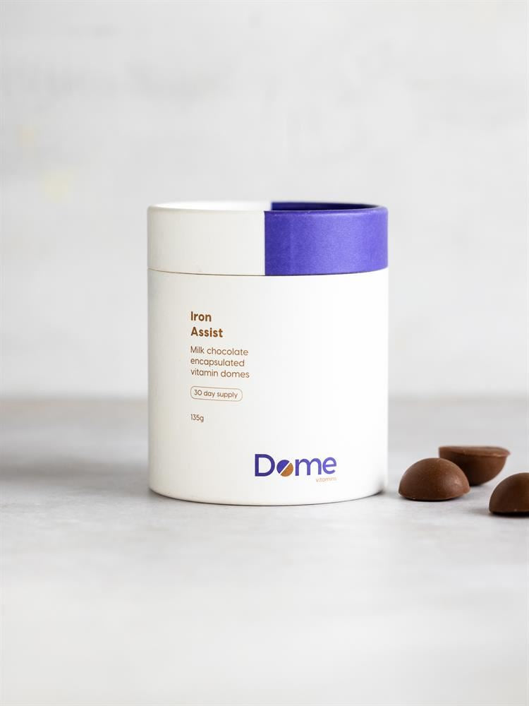 Dome Vitamins Iron Assist 30 Milk Chocolate Encapsulated Domes