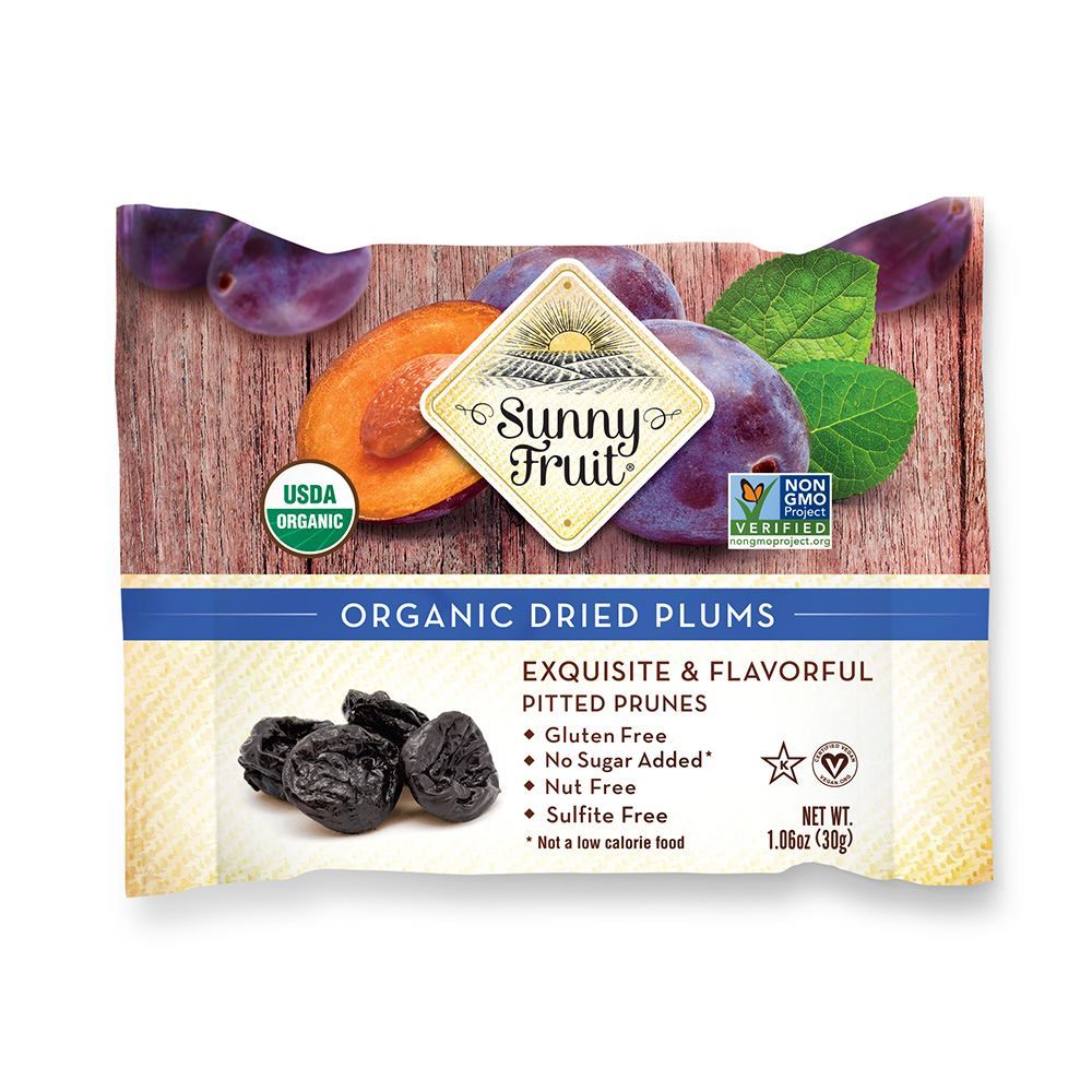 Sunny Fruit Dried Soft Plums Organic 30g - 12 Pack