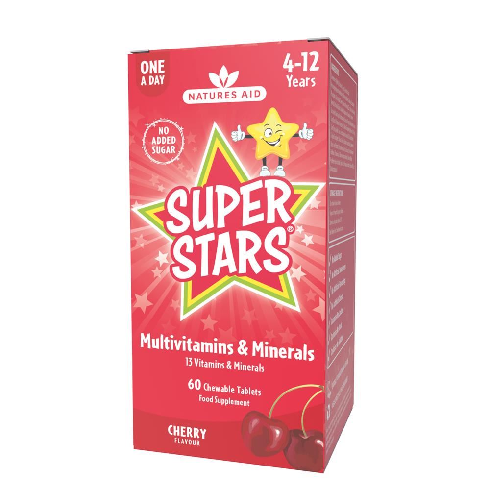 Natures Aid Super Stars Mvit & Minerals 60 Chewable Tablets