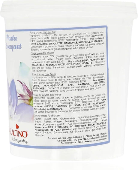 Saracino Bouquet Sugar Paste Modelling Paste for Sugar Flowers Gluten Free 1 KG Made in Italy