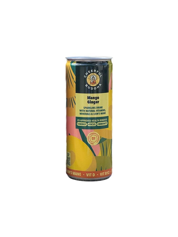 Cheerful Buddha Mango and Ginger Mushroom Sparkling Drink 250ml - 12 Pack