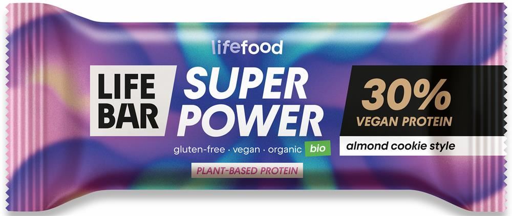 Life Food Organic Lifebar Super Power 30% Protein Almond Cookie 40g - 15 Pack
