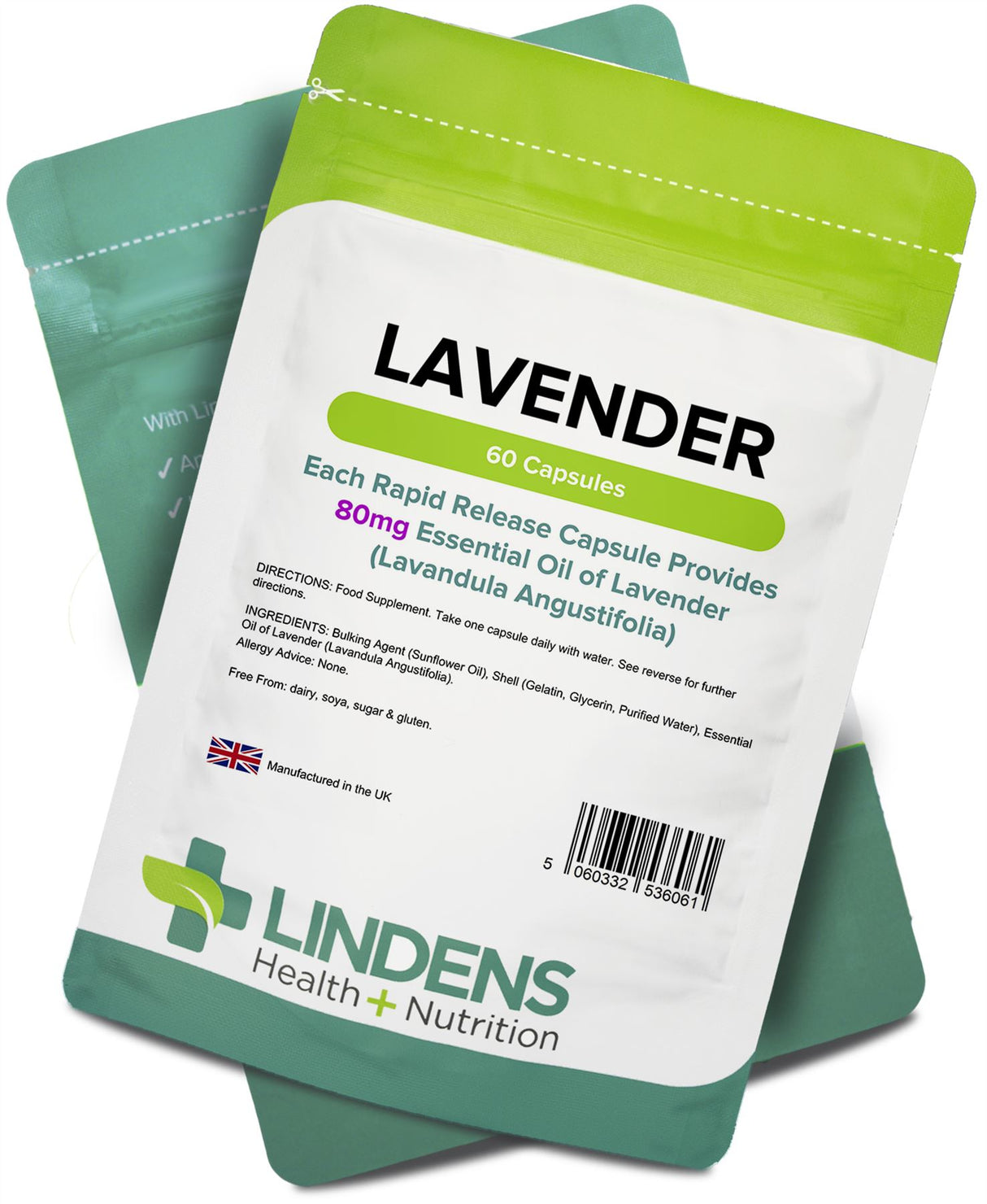 Lindens Lavender Oil 80mg - 60 Capsules