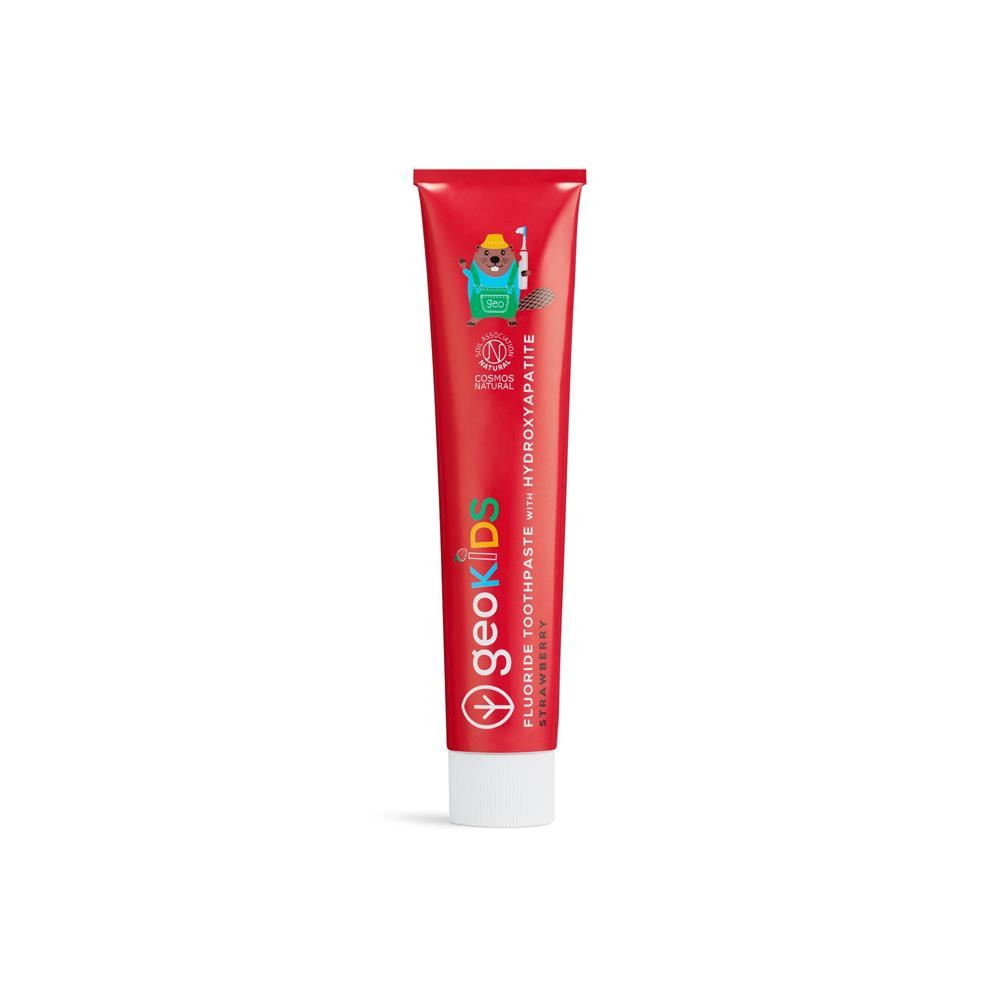 Georganics Kids Toothpaste with Hydroxyapatite - Strawberry - with Fluoride 75ml