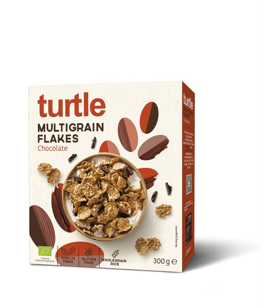 Turtle Multigrain Flakes with Dark Chocolate 300g Organic Gluten