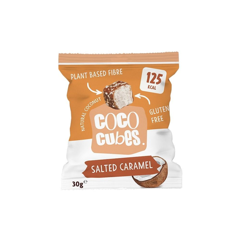 Coco Cubes Salted Caramel Coconut Snack 30g - 12 Pack – Health Plus Living