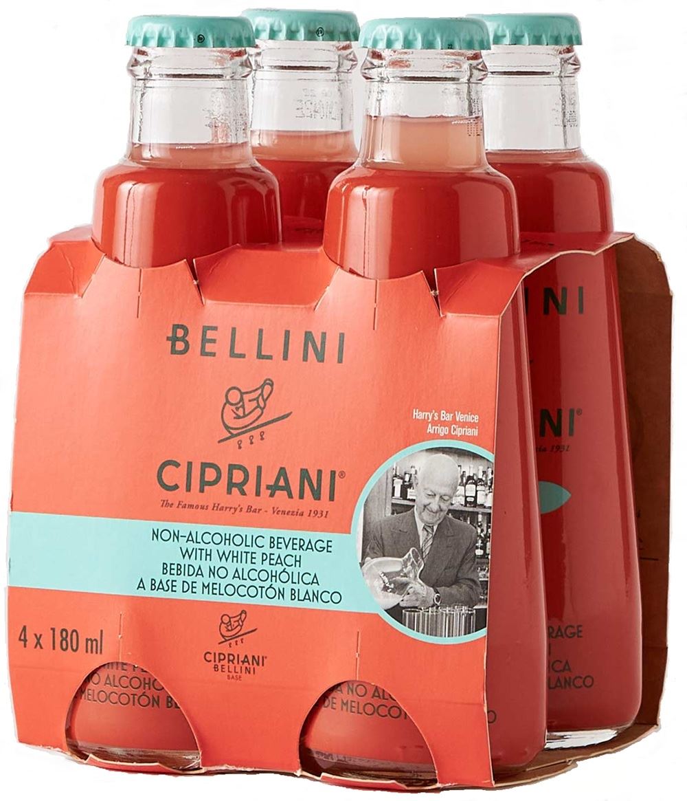 Cipriani Virgin Bellini 4 x 180ml Alcohol Free RTD Mocktail