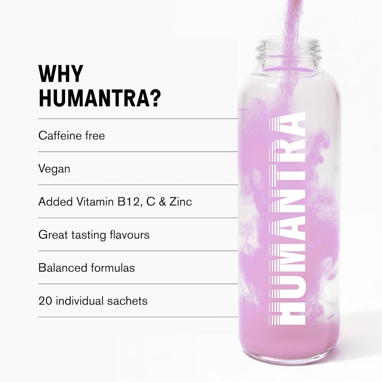 Humantra Electrolyte Powder Lychee 20 Sachets - Hydration Drink Mix with 6 Electrolytes, Vegan, Sugar Free, Gluten Free