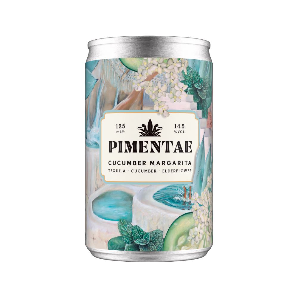 Pimentae Cucumber Tequila Margarita Cocktail 125ml - 12 Pack