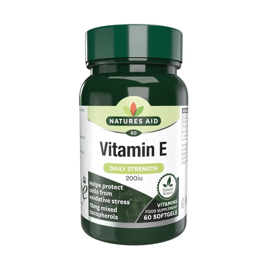 Natures Aid Vitamin E 200iu 60 Capsules