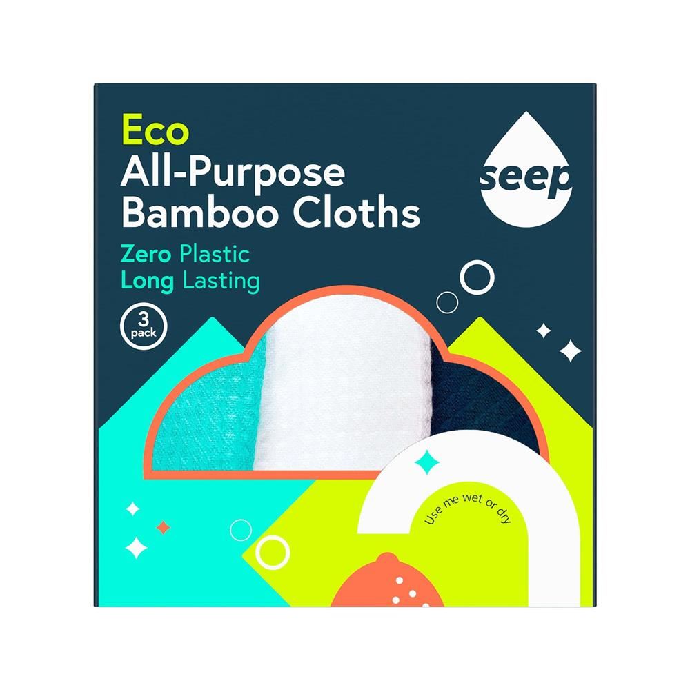 Seep 100% Bamboo All Purpose Cloths 3 Pack