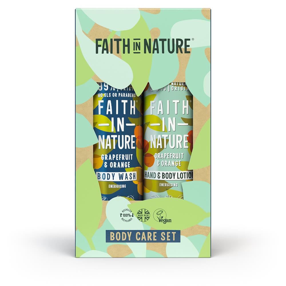 Faith in Nature Grapefruit & Orange Body Wash + Hand & Body Lotion Gift Set
