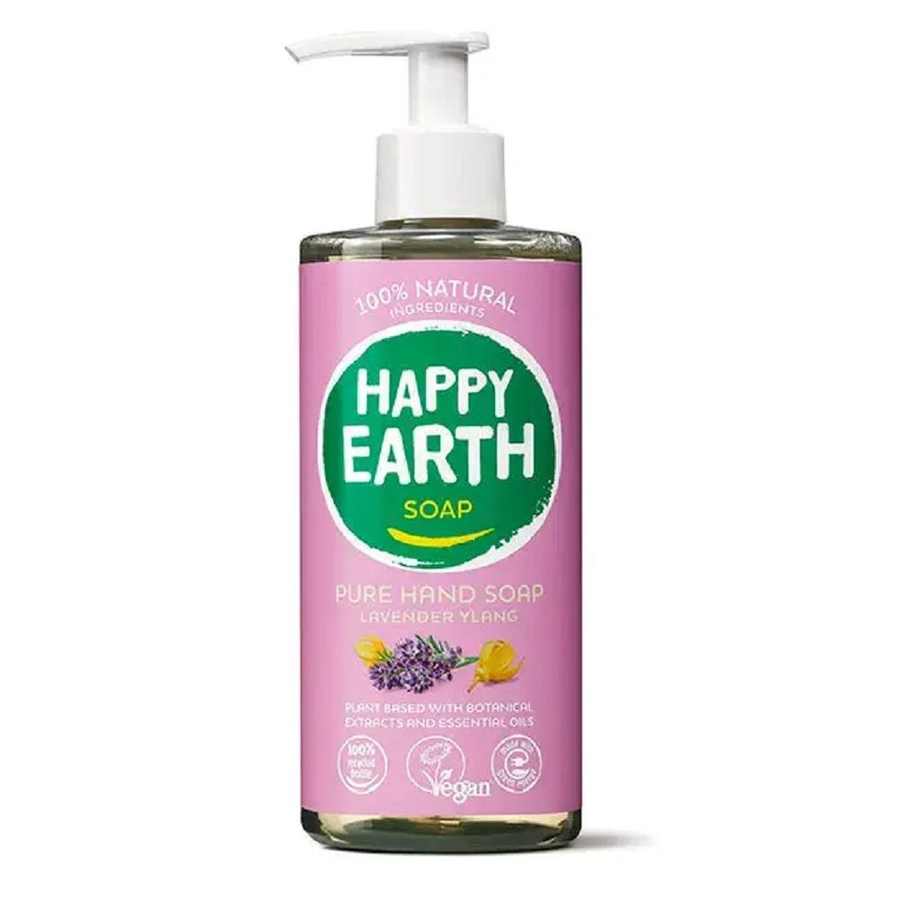 Happy Earth Natural Hand Soap Lavender Ylang 300ml - 6 Pack