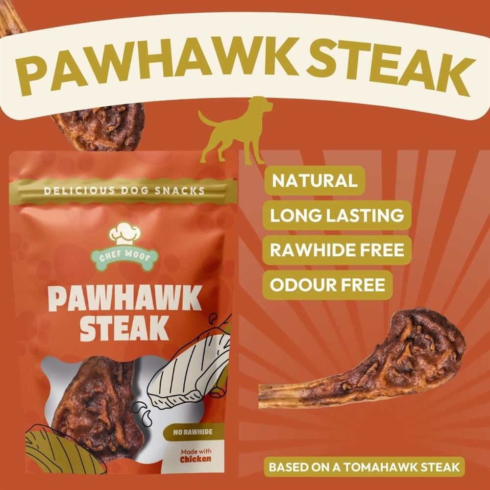 Chef Woof PAWHAWK STEAK Natural Dog Treat 46g - 2 Pack