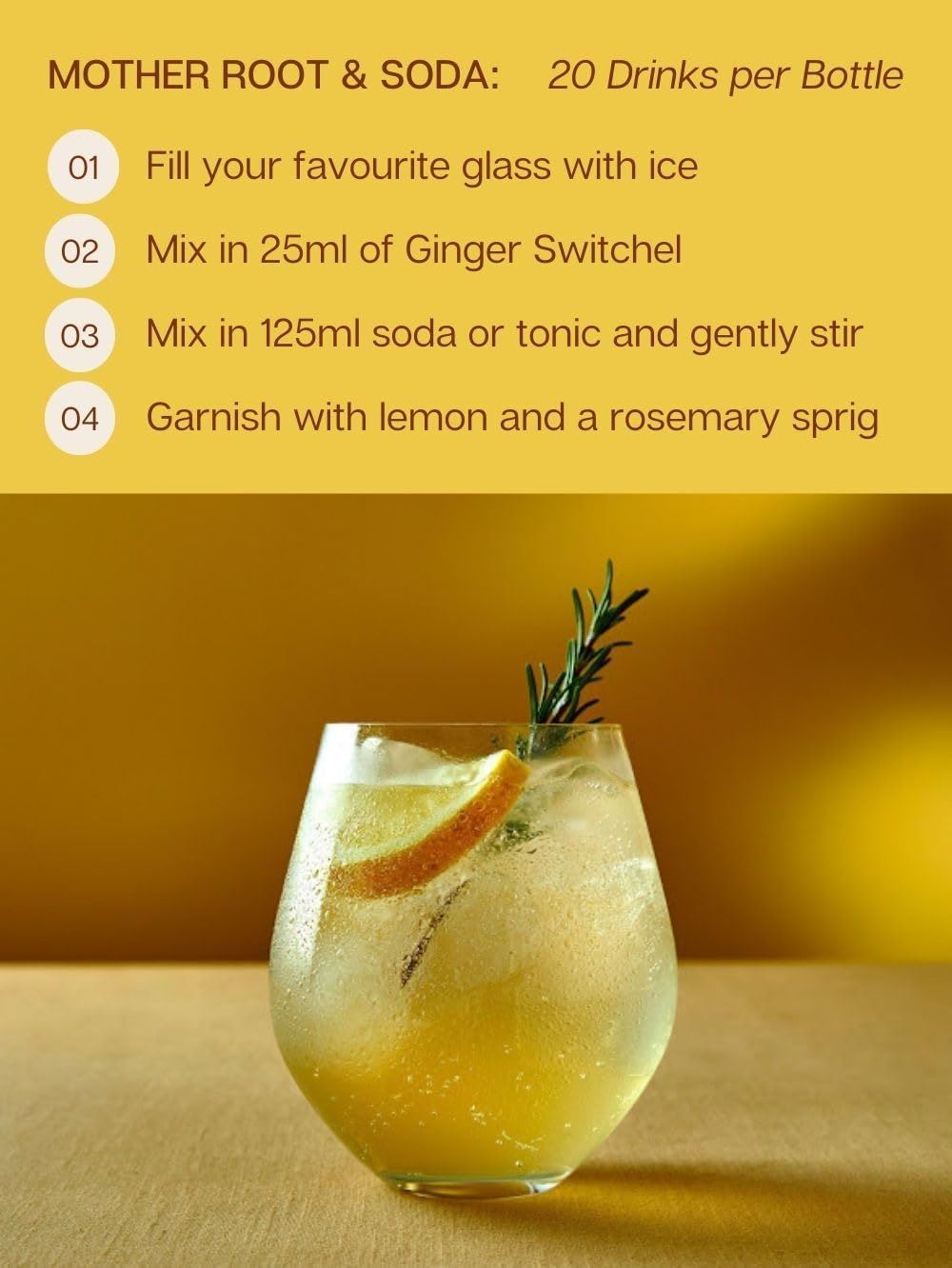 Mother Root Ginger Switchel Fiery & Fresh Alcohol-Free Aperitif 480ml