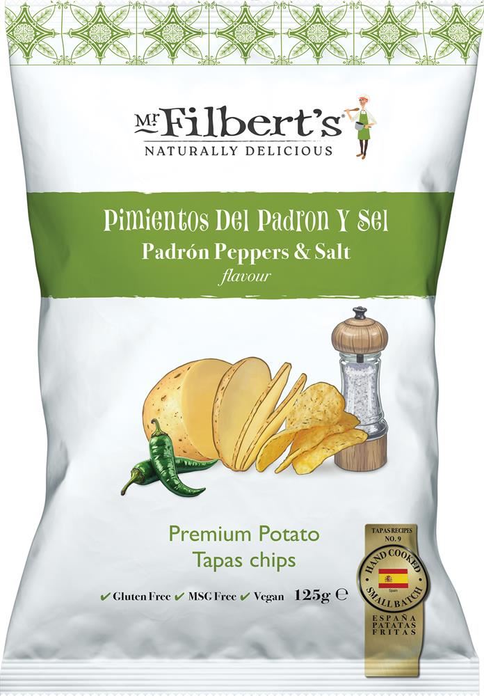 Mr Filberts Padron Pepper & Salt flavour Crisps 125g - 10 Pack