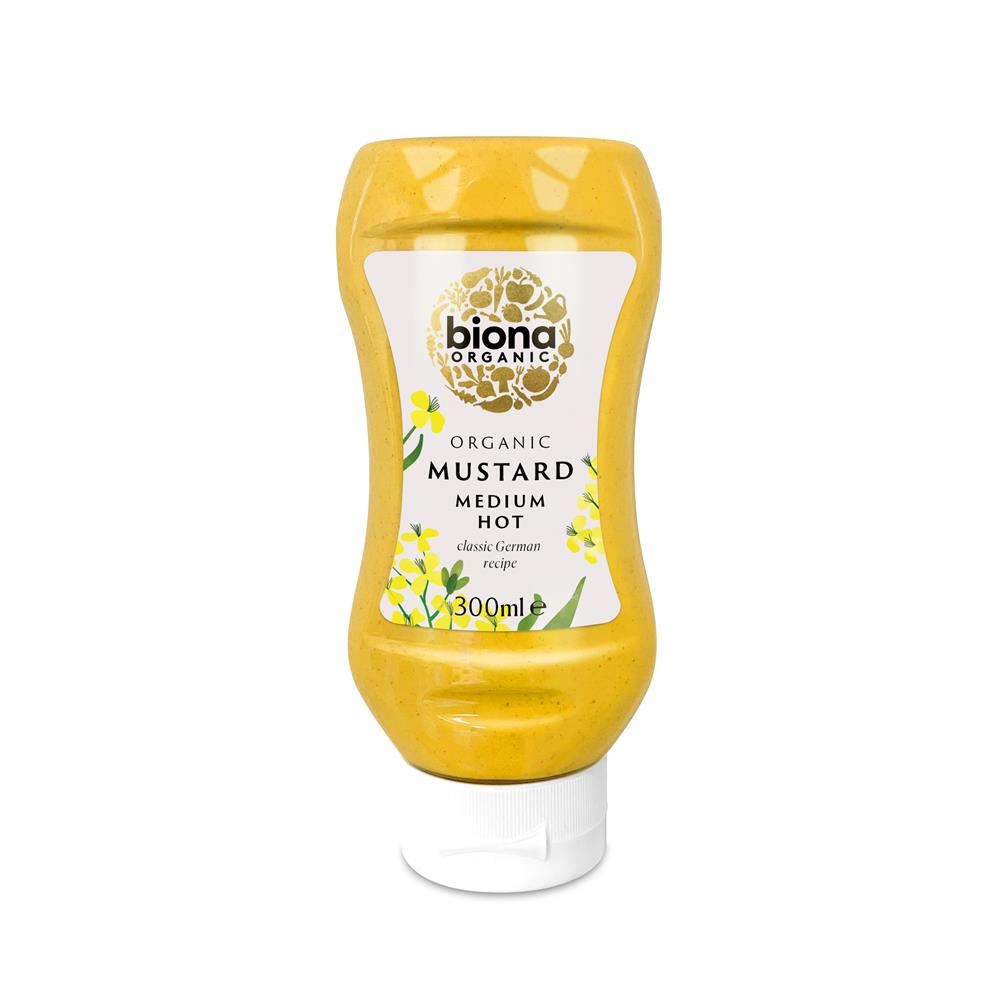 Biona Organic Medium Hot Mustard Squeezy 300ml
