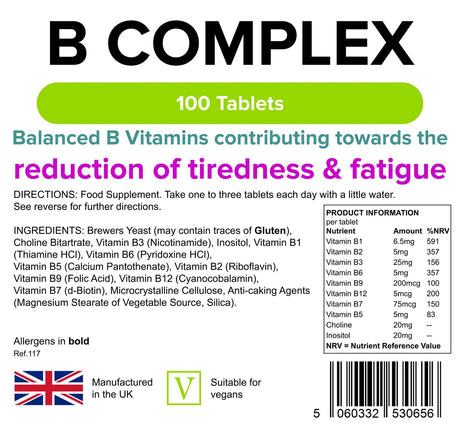 Lindens Vitamin B Complex - 100 Tablets