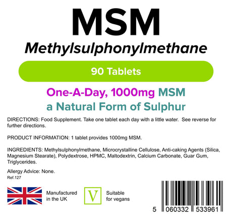 Lindens MSM 1000mg - 90 Tablets