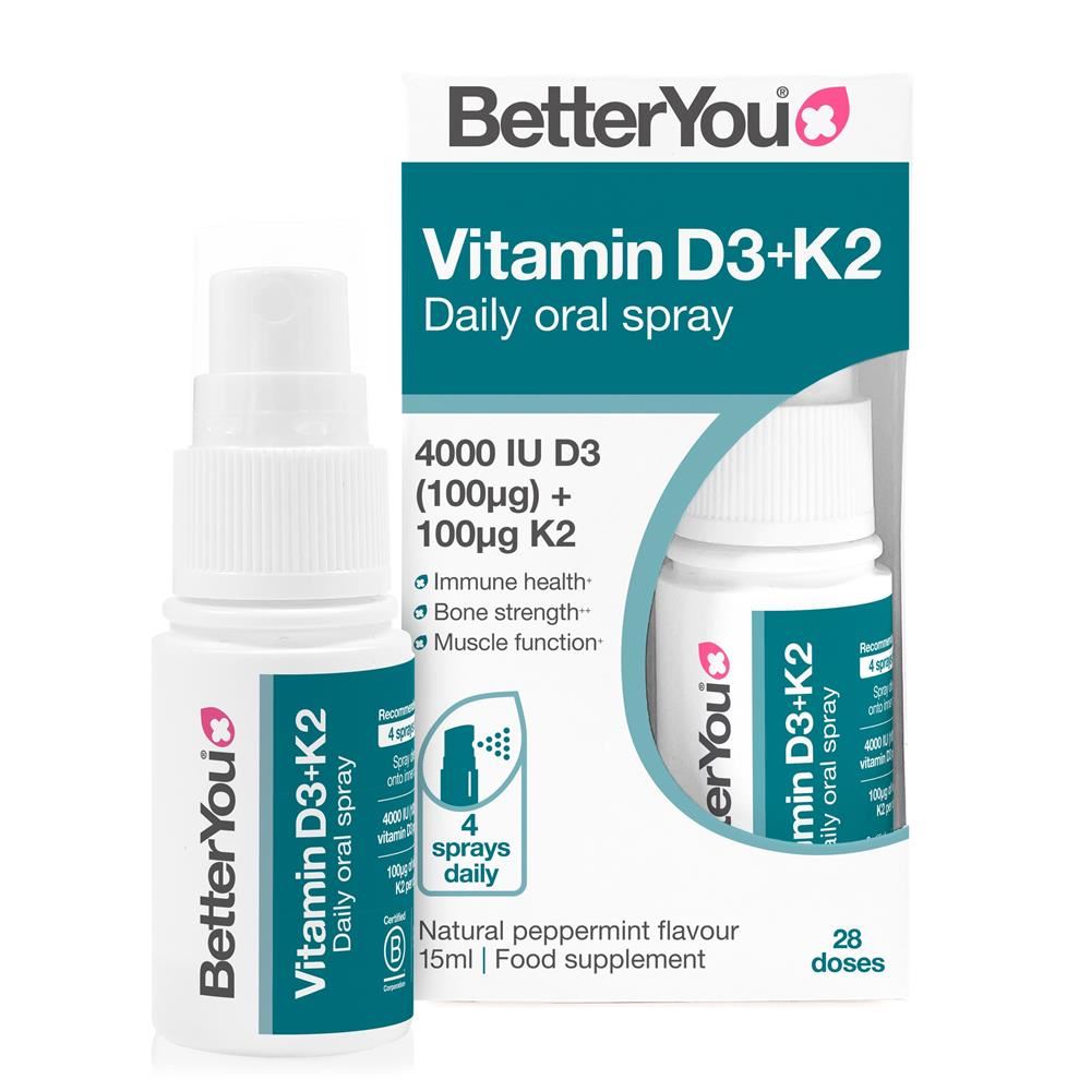 BetterYou Vitamin D3 4000iu + K2 Max Strength Oral Spray 15ml