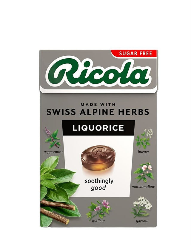 Empty Ricola Box Ricola Liquorice Sugar Free sweets Box 45g – Health Plus Living