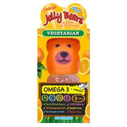 Jelly Bears Vitamin Fruit Bear Orange flavour with Omega 60 Gummies