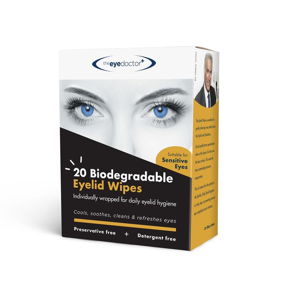 The Eye Doctor Biodegradable Gentle 20 wipes per box